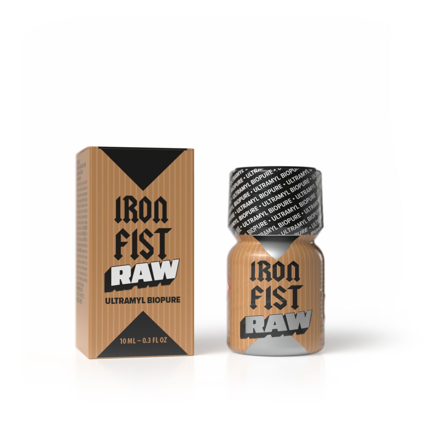 Iron Fist Raw 10ML, Iron Fist Raw 24ml, flacon aluminium étiquette cuivrée, Ultramyl Biopure amyl naturel, PWD Factory